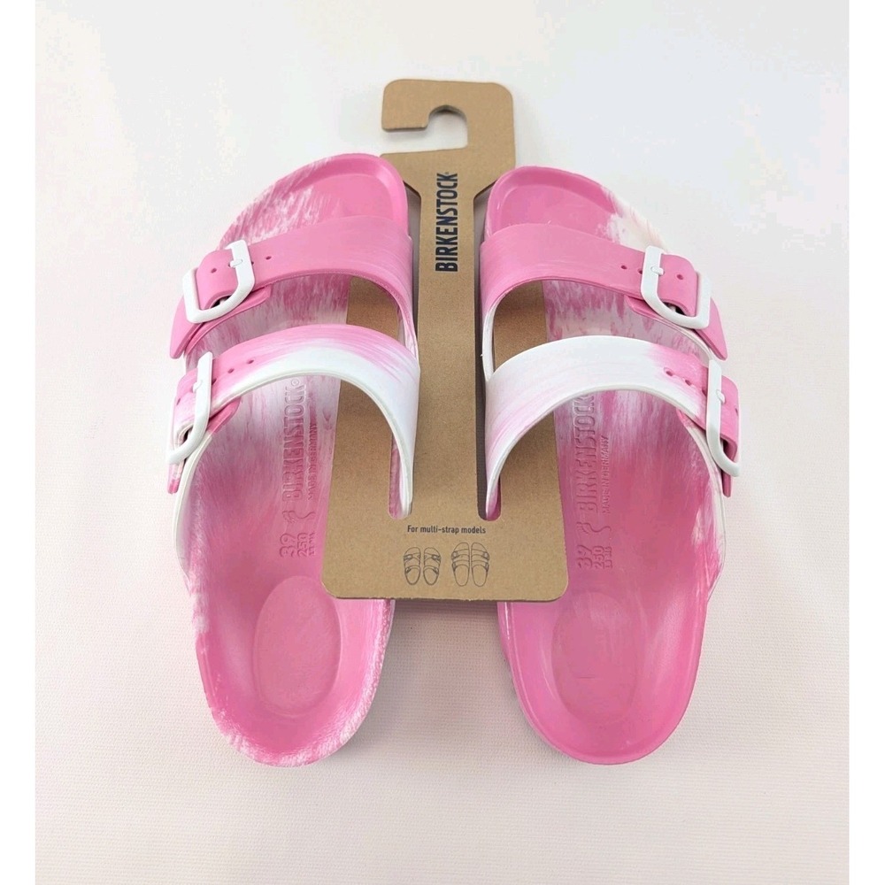 Birkenstock Women Arizona Essentials EVA Sandals Pink White EU 39 US 8-8.5 New